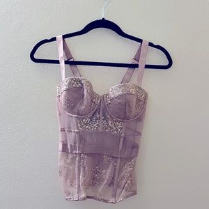 Free Ship! NWT! Victoria’s Secret Lavender Bustier Corset, Size 34 C